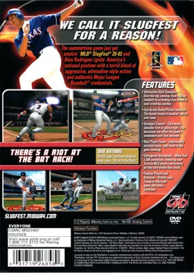 MLB SlugFest 2003 box cover back